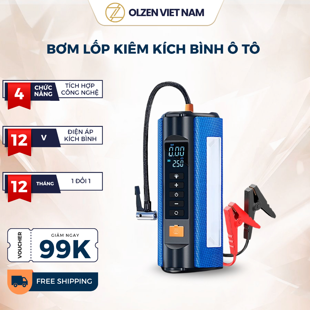 Bơm lốp kiêm kích bình ô tô Medicar V2