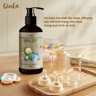 Nước rửa bình sữa enzyme bồ hòn đậm đặc GINKA ECO 300ml - Hạn chế thôi nhựa bình sữa, núm ti