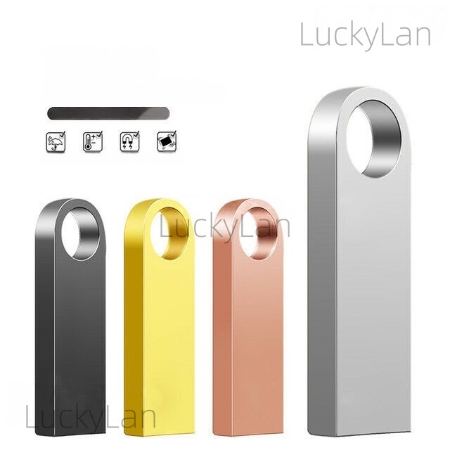 Ổ đĩa flash USB 2TB 128GB  Vật liệu vỏ kim loại  1GB 2GB 4GB 8GB 16GB 32GB 64GB Mặt dây chuyền du lịch USB 3.0