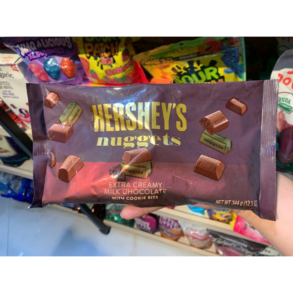[NEW DATE: 11/2026]🍫 SOCOLA SỮA VỚI VỤN BÁNH QUY HERSHEY'S NUGGETS EXTRA CREAMY MILK CHOCOLATE WITH 