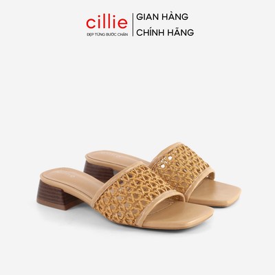 Guốc Cao Gót Nữ Cillie Đế Vuông Quai Lưới Thoáng Mát Thời Trang Hàng Ngày Dạo Phố Công Sở GU22