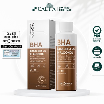Dung Dịch Tẩy Tế Bào Chết DrCeutics Basic BHA 2% In Alcohol Nền Cồn, Thu Nhỏ Lỗ Chân Lông 100ml