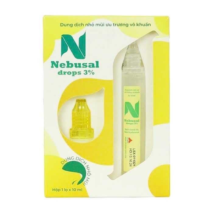 Dung dịch nhỏ mũi ưu trương vô khuẩn Nebusal Drops 3% hộp 1 lọ 10ml