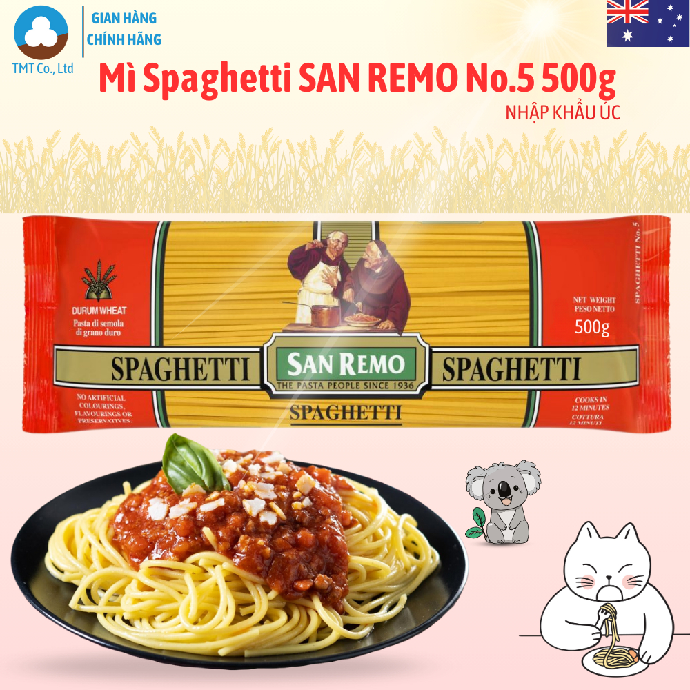 [Hà Nội] Mì ý spaghetti hiệu San Remo No.5 gói 500g, nhập khẩu Úc