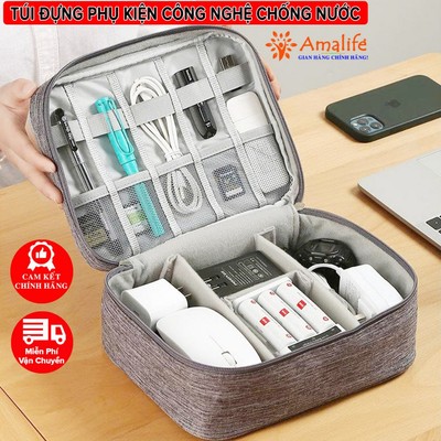 Túi Đựng Đồ Công Nghệ Chống Nước, Chống Sốc Nhiều Ngăn Hãng Amalife – Túi Để Phụ Kiện Điện Thoại, Máy Ảnh Du Lịch