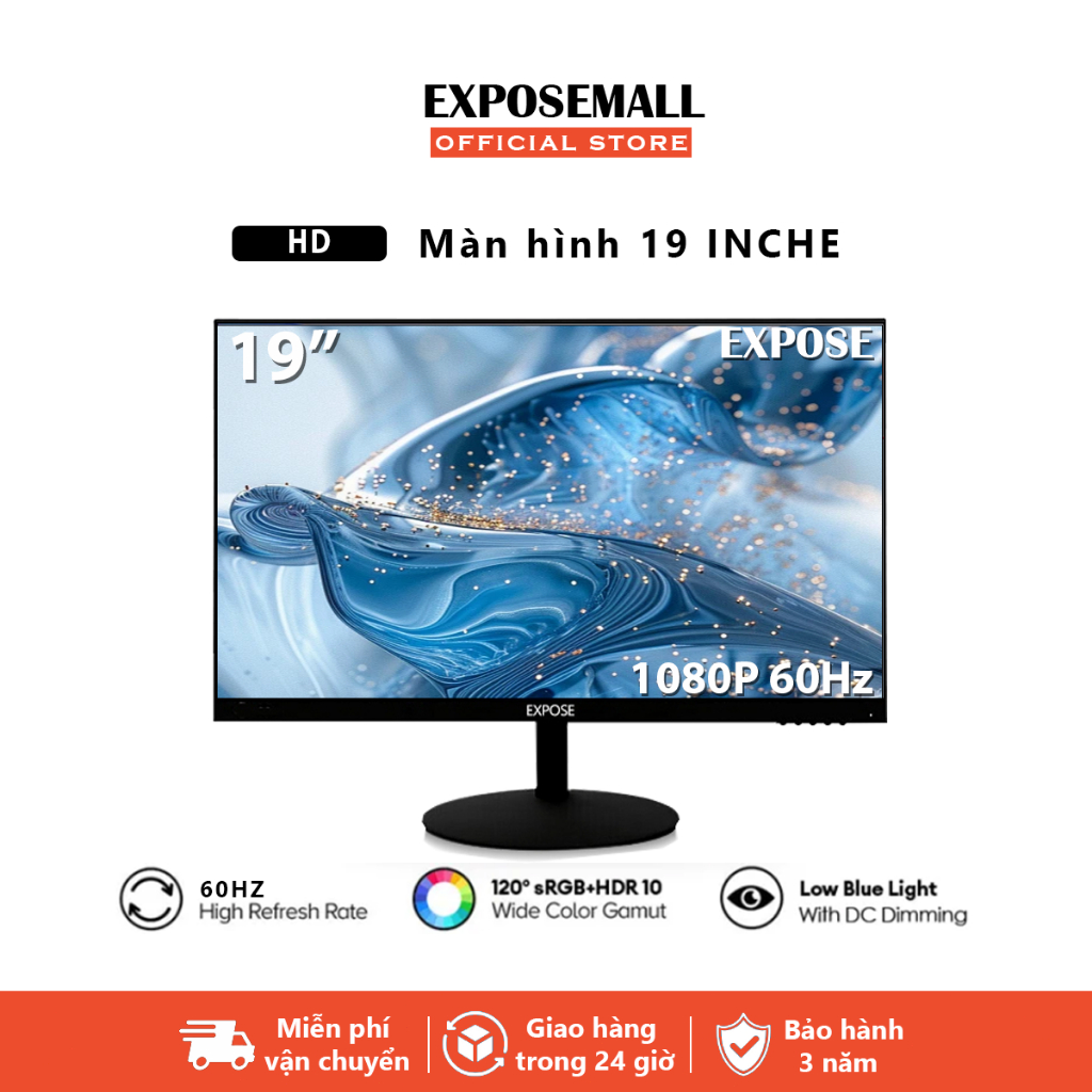 Màn hình  văn phòng EXPOSE EX-50 19“ 60HZ màn hình máy tính công nghệ IPS - Trải nghiệm giải trí và làm việc mượt mà
