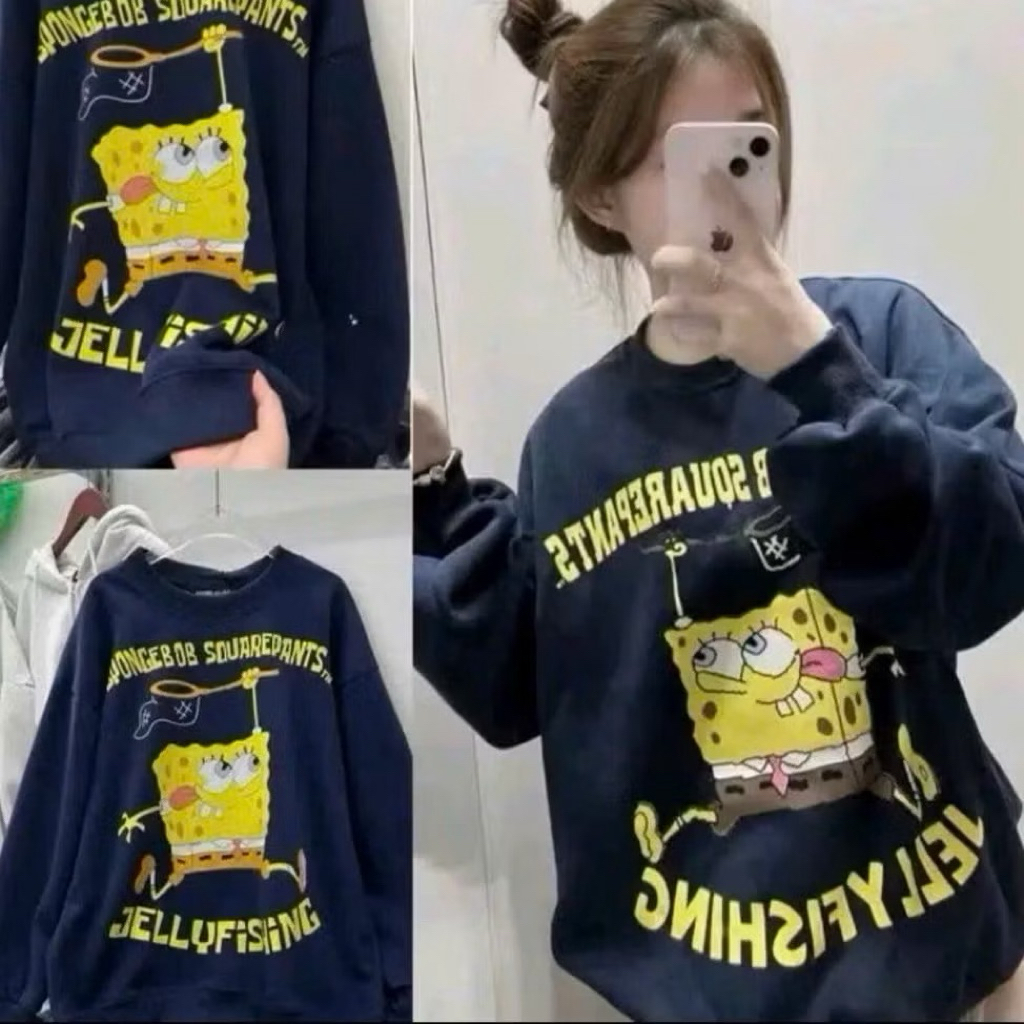 [RẺ VÔ ĐỊCH] Áo SWT in hình bọt biển siêu cá tính unisex nam nữ đều mặc đẹp