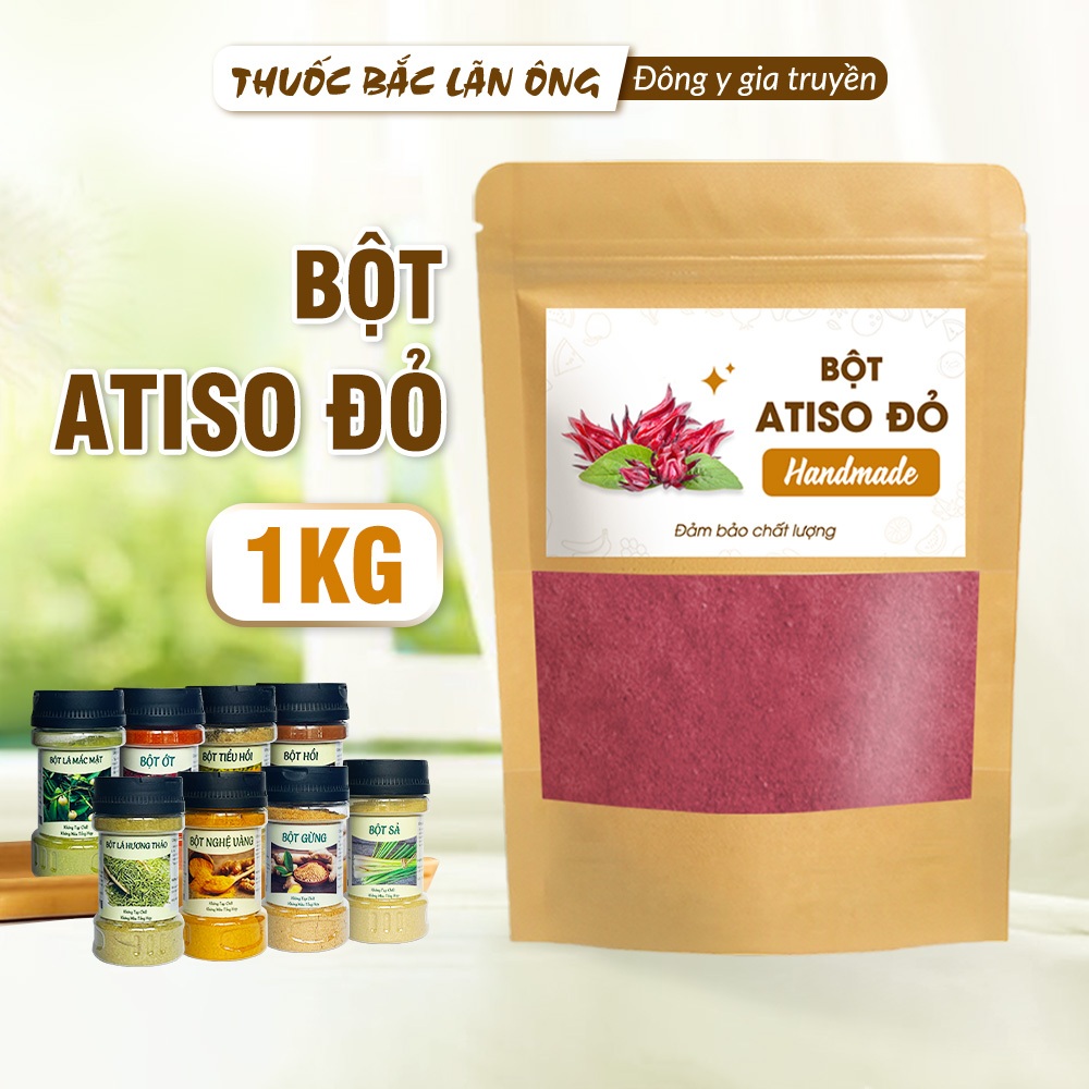 Bột astiso đỏ 1kg, bột hoa giấm bụp, hoa bụt giấm, nguyên chất, thanh nhiệt, giải khát - Lãn Ông