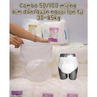 Combo 60/80/100 miếng bỉm dán/quần người lớn từ 35-85kg , tã bệnh nhân giá rẻ, tã lót cho bà bầu