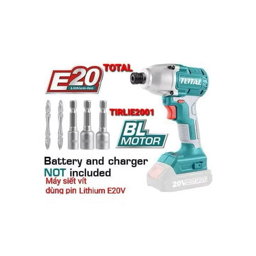 Máy Vặn Vít dùng Pin E20 Lithium 20V TotalTIRLIE/ pin E20 /thân máy