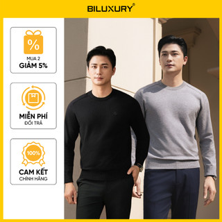   NEW 2025  Áo Len Nam Dài Tay Biluxury 9ALRT500 Chất Liệu Cao Cấp Vải Mền Mịn Co Giãn 
