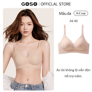  GOSO Áo lót không lộ viền độn dày 1.3cm Áo nâng ngực không gọng chống chảy xệ áo ngực nhỏ 