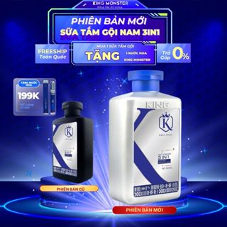   TẶNG NƯỚC HOA  Sữa tắm nam 3 in 1 KING MONSTER toàn thân hương nước hoa thơm lâu và sạch sâu ngừa mụn lưng hiệu quả 