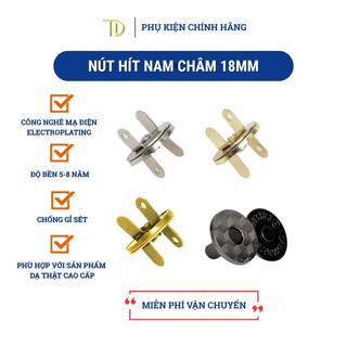Set 2 Nút hít, nút gài nam châm kim loại siêu bám chắc dùng cho túi ví balo handmade size 18mm
