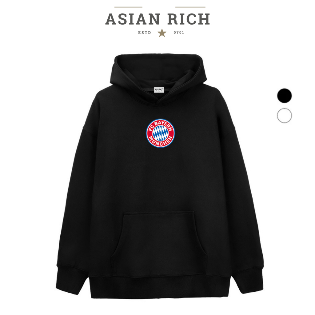 Áo Hoodie Asian Rich Premium Nỉ Logo Left Câu Lạc Bộ Bóng Đá Fc Bayern Munich Bundesliga
