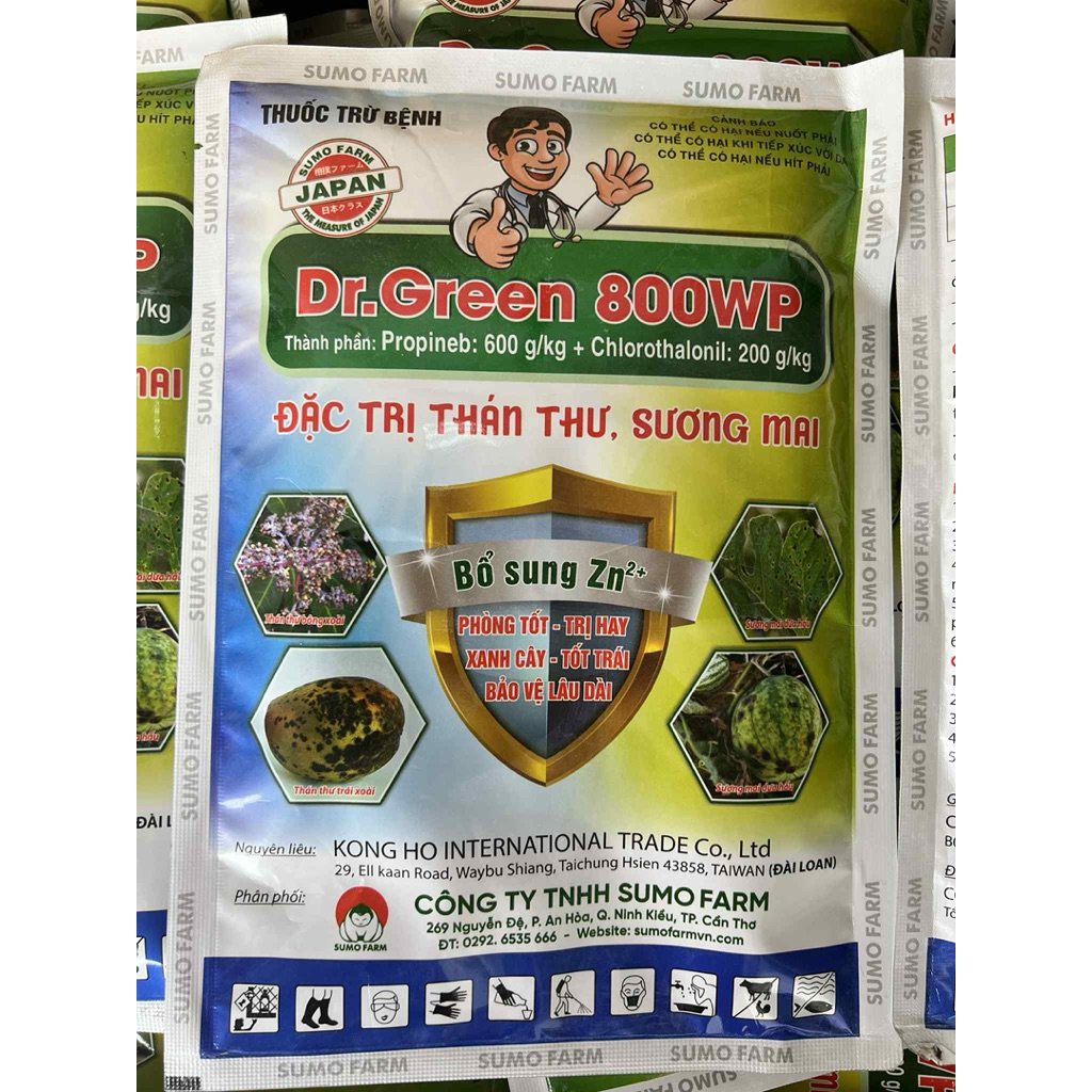 DR.GREEN 800WP gói 250gr [ Cty Sumo Farm ] chuyên trừ nấm bênh trên nhiều loại cây trồng