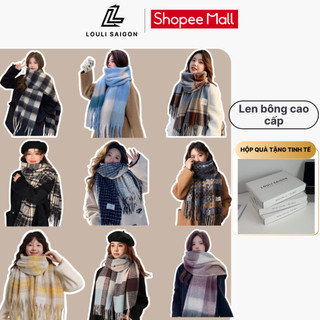  Khăn len quàng cổ mùa đông cashmere LOULI SAIGON chất cotton mềm mại dành cho nam nữ làm quà tặng KTH 