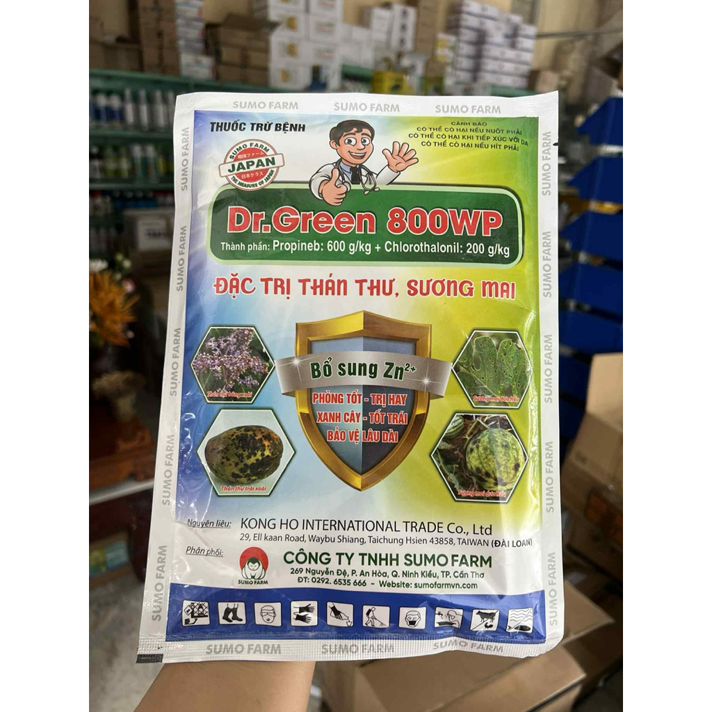 [ SUMO FARM ] DR.GREEN 800WP gói 250gr đặc tri thán thư , sương mai , nấm bệnh trên cây trồng