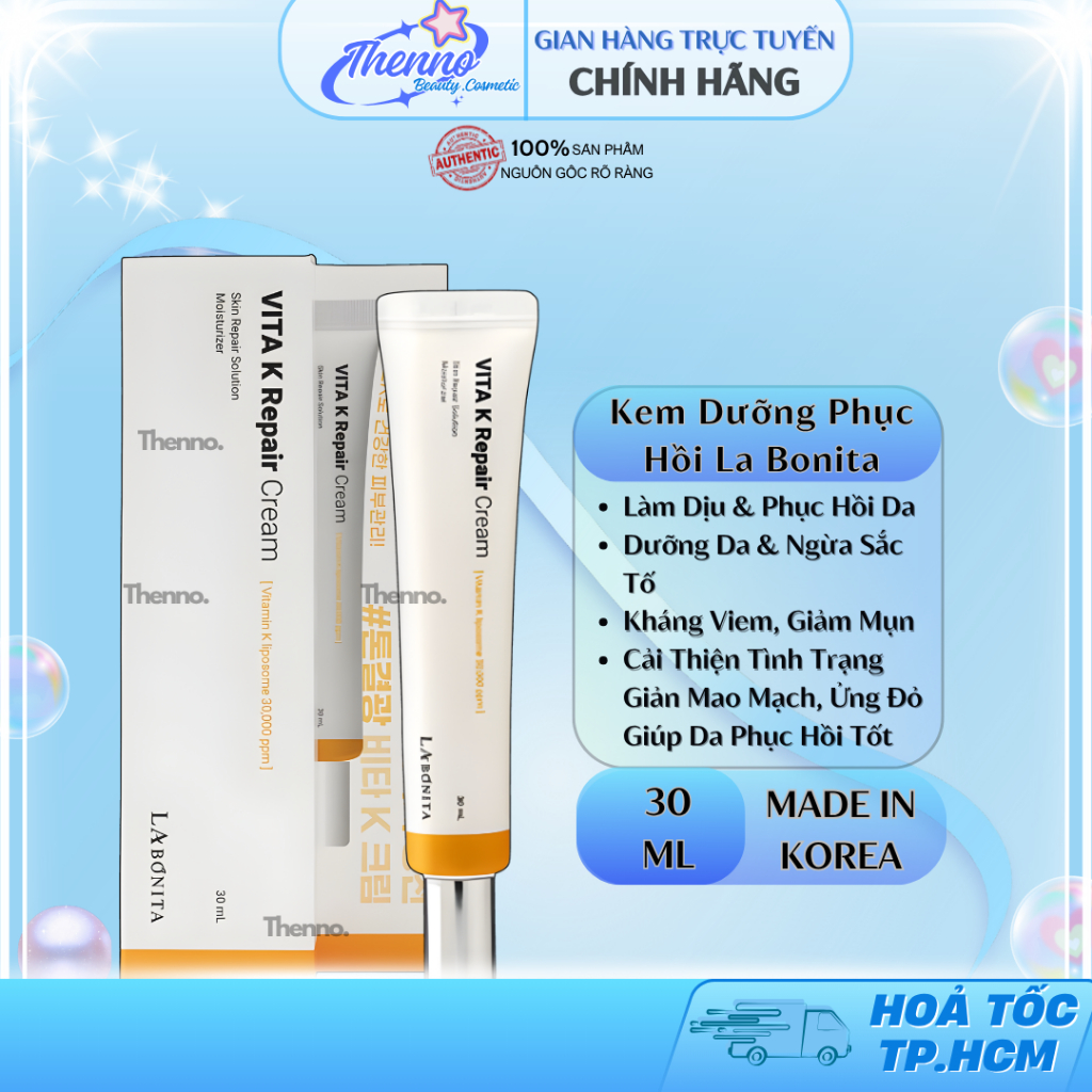 Kem Dưỡng Phục Hồi Da La Bonita Vita K Repair Cream 30ml Hàn Quốc