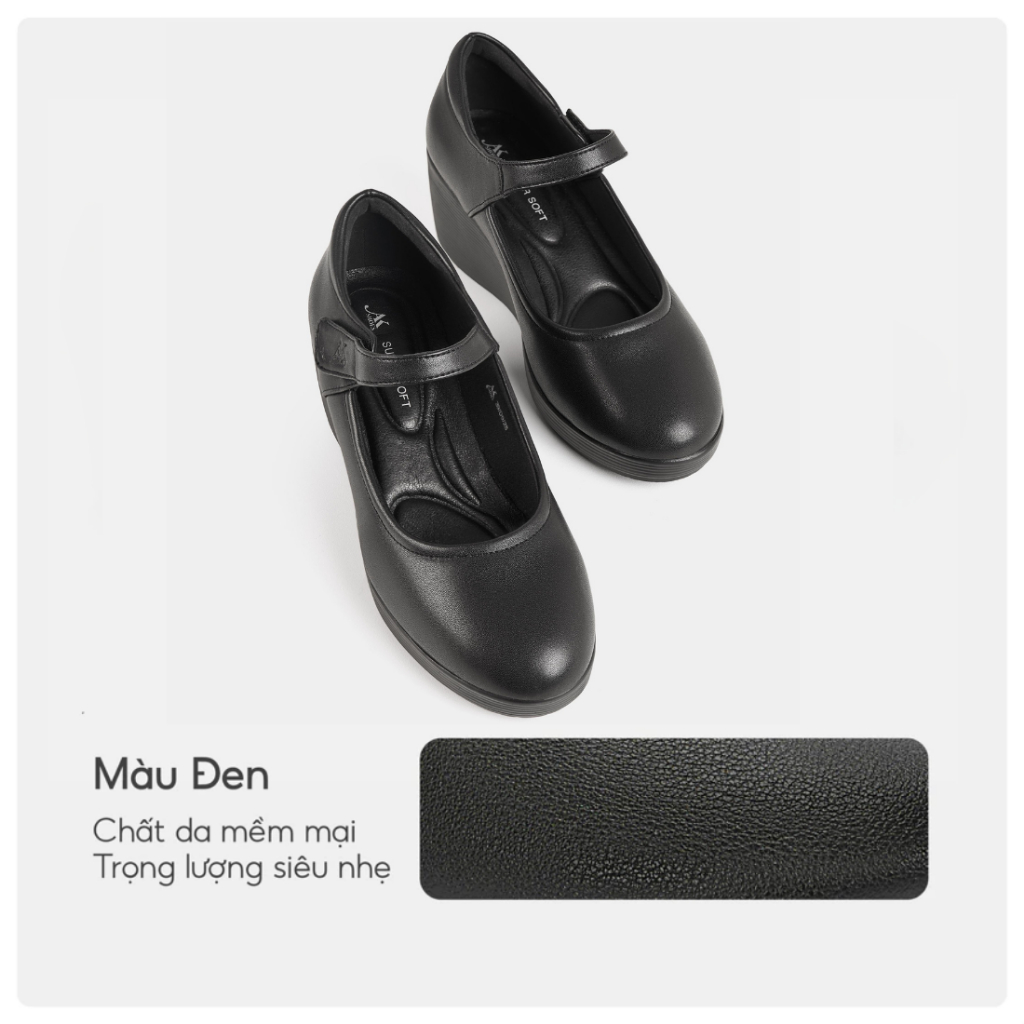 (SALE UPTO 40%) Giày Da Đế Xuồng 6cm Super Soft AK39 - Lót Êm, Tôn Dáng Chất Nhẹ & Hạn Chế Tiếng Ồn | BigBuy360 - bigbuy360.vn