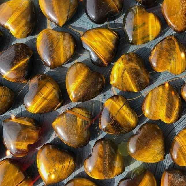Tim đá Mắt Hổ ( Tiger Eye Crystal ), đá thanh tẩy Tarot, đá phong thủy