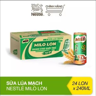 (Hoả Tốc HCM) Sữa Lúa Mạch Milo Lon 240ML Cao Cấp Đậm Vị Thơm Ngon (24Lon x 240ML) DATE MỚI