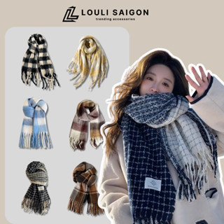 Khăn quàng cổ nam nữ LOULI SAIGON len cashmere, khăn choàng cổ mùa đông cotton cao cấp mềm mịn làm quà tặng KTH
