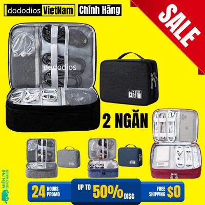 Túi Đựng Phụ Kiện Điện Thoại 2 Ngăn Lớn Cải Tiến Nhiều Ngăn Chống Nước, Chống Sốc Chính Hãng Dododios