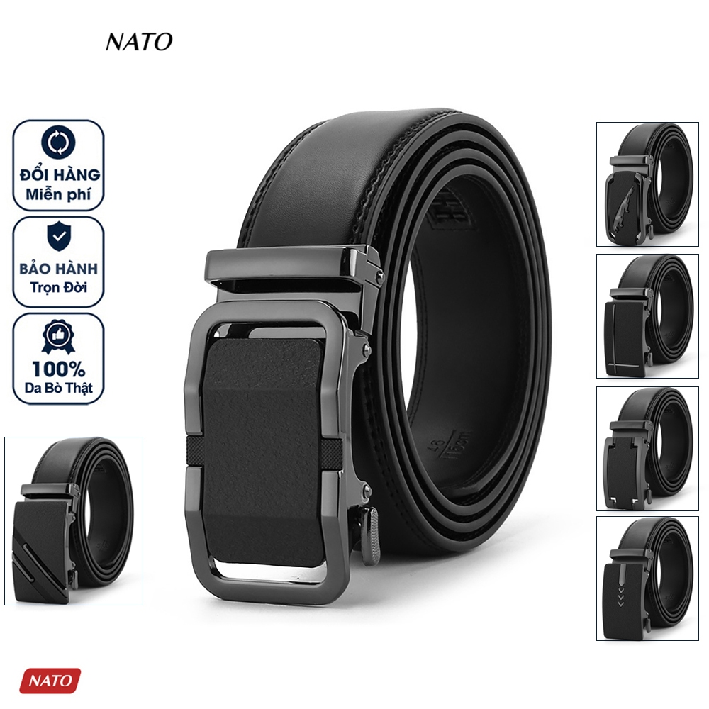 Thắt Lưng Nam Nato AP Khóa Tự Động Da Bò Cao Cấp Đẹp Công Sở Đi Học Đơn Giản Trẻ Trung 980Gsm