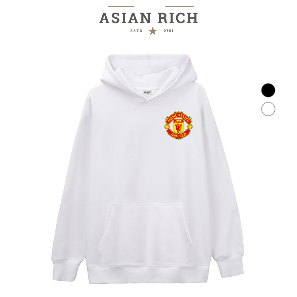 Áo Hoodie Asian Rich Premium Nỉ Logo Left Câu Lạc Bộ Bóng Đá Manchester United Fc