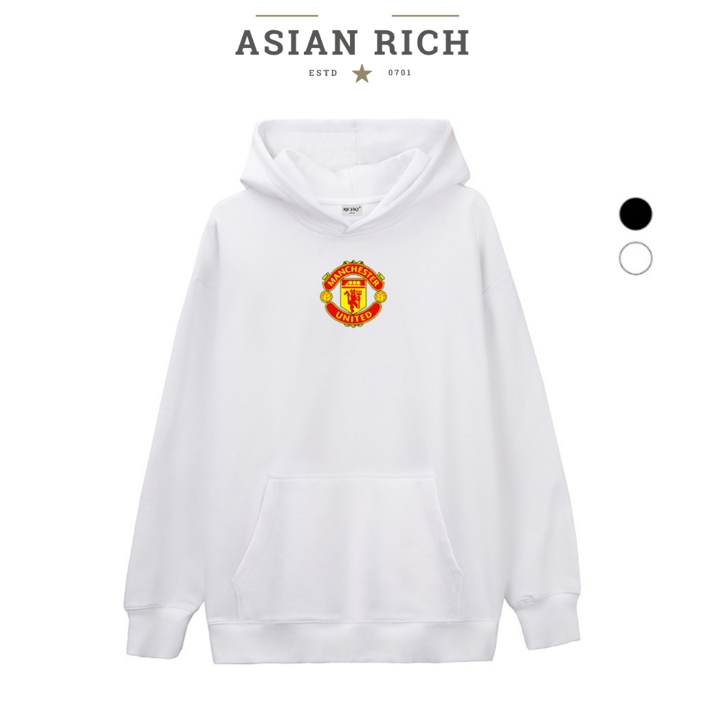 Áo Hoodie Asian Rich Premium Nỉ Logo Mid Câu Lạc Bộ Bóng Đá Manchester United Fc
