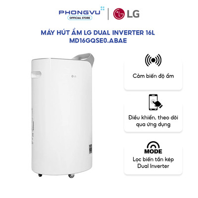 Máy hút ẩm LG Dual Inverter 16L MD16GQSE0.ABAE - Hút ẩm mạnh mẽ, Inverter tiết kiệm, Vận hành êm ái - Bảo hành 12 tháng