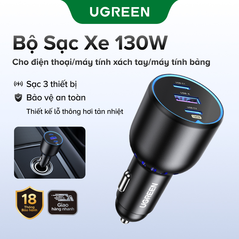 UGREEN Sạc ô tô 130W PD3.0