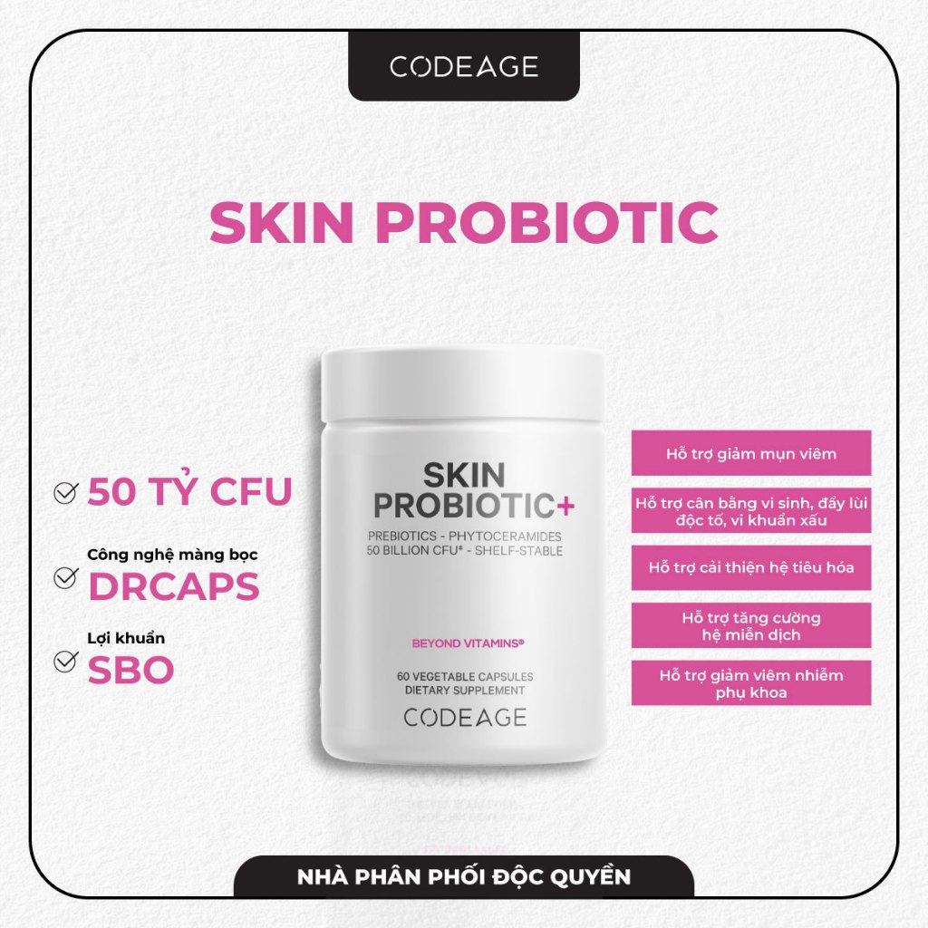 Viên Uống Bổ Sung Lợi Khuẩn Codeage - Skin Probiotic 60 Viên