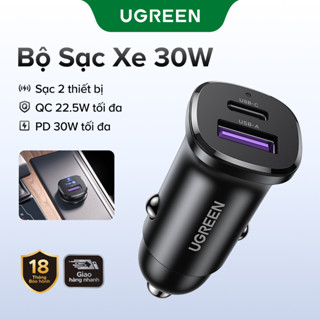  Tẩu sạc UGREEN USB-C USB-A sạc nhanh ô tô hai cổng 48W thích hợp cho Xiaomi 12  Samsung S20 S21  iP12 13 14 15Pro Max 