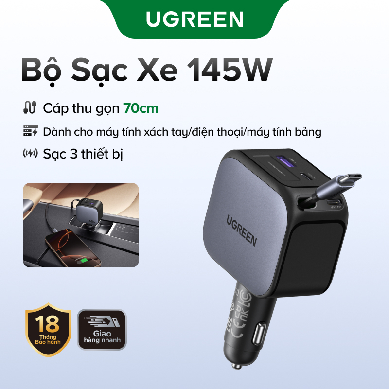 UGREEN 60W / 90W / 145W Sạc Xe Hơi PD60W