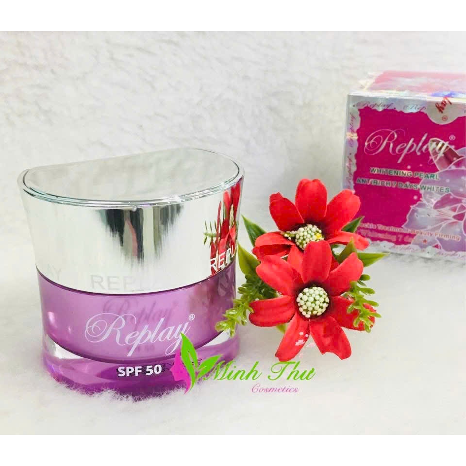 Kem Dưỡng Trắng Replay Whitening Pearl SPF50 – Mờ Nám, Dưỡng Trắng, Chống Nắng