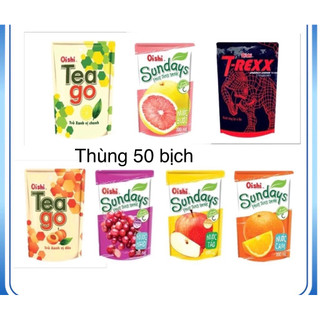 Thùng 50 bịch trà xanh oishi,trái cây tea go vị chanh,đào,táo,dâu,nho,tang lực vải,tang lực trái cây 180ml thơm ngon