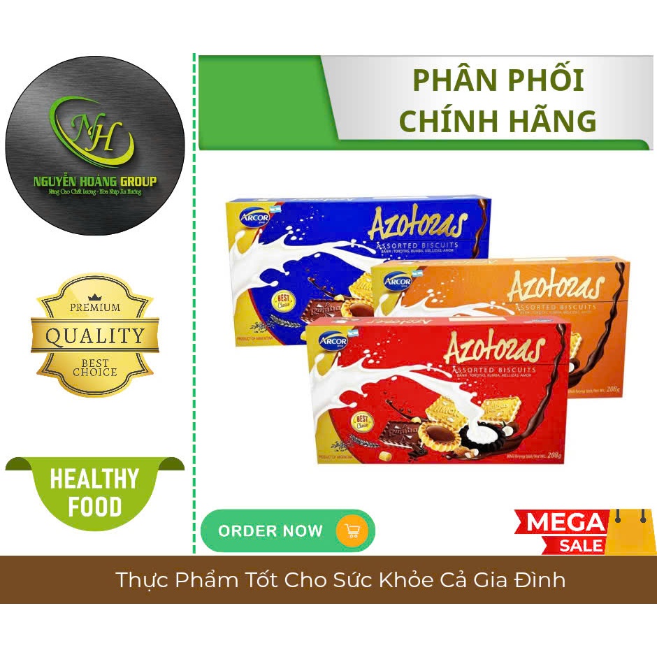 ARCOR - Bánh Azotozas  Hộp Giấy 208g Các Loại