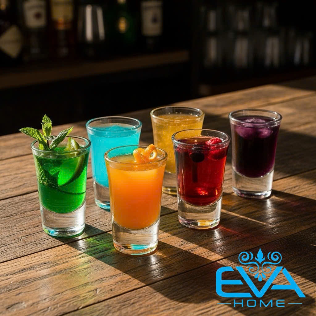 Set 12 Ly Shot Thủy Tinh 35ml Đế Dày, Cốc Đong Định Lượng Rượu-Siro, Ly Uống Rượu Mạnh Shooter Pha C