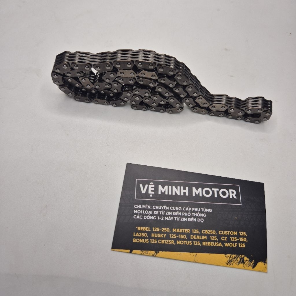 Sên cam 2 máy Rebel 125,150,170,250,Custom 125, L.a 250, Cb 250, Cd 125,Notus 125, Phoenix 175