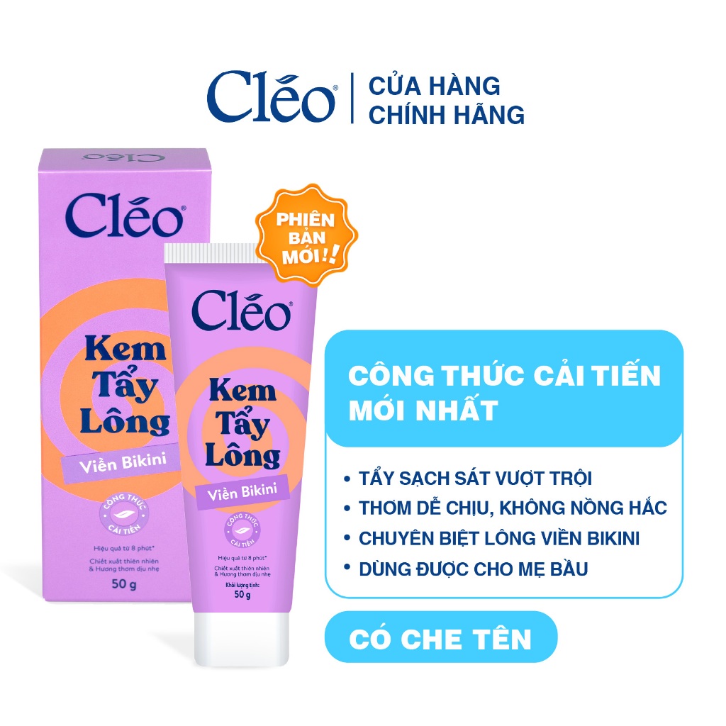 Kem Tẩy Lông Bikini, Chuyên Tẩy Lông Vùng Nhạy Cảm Cho Nữ & Nam Cleo, Tẩy Lông Sạch Sát, Không Kích Ứng 50g | BigBuy360 - bigbuy360.vn