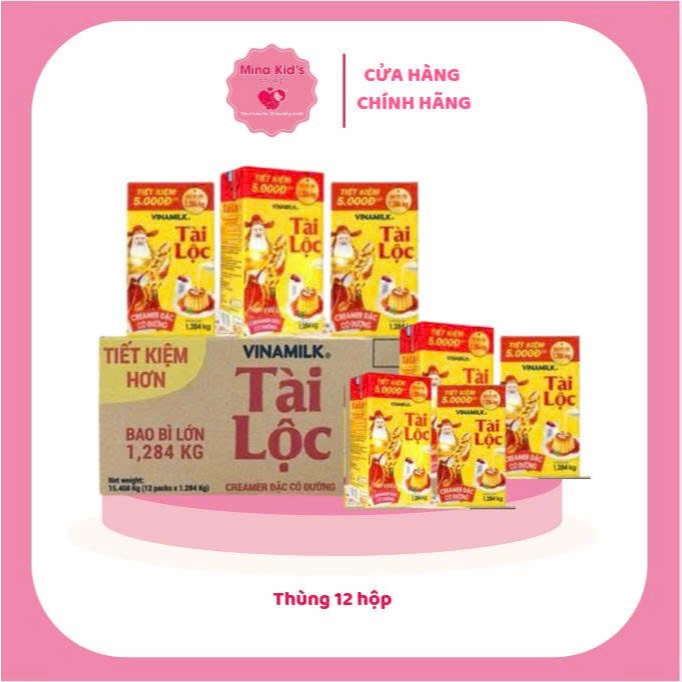 Thùng 12 hộp sữa đặc Tài Lộc 1284g