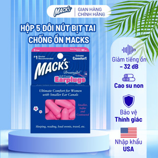 Hộp 5 Đôi Nút Bịt Tai Chống Ồn Macks Thương Hiệu Mack's Nhập Khẩu Mỹ