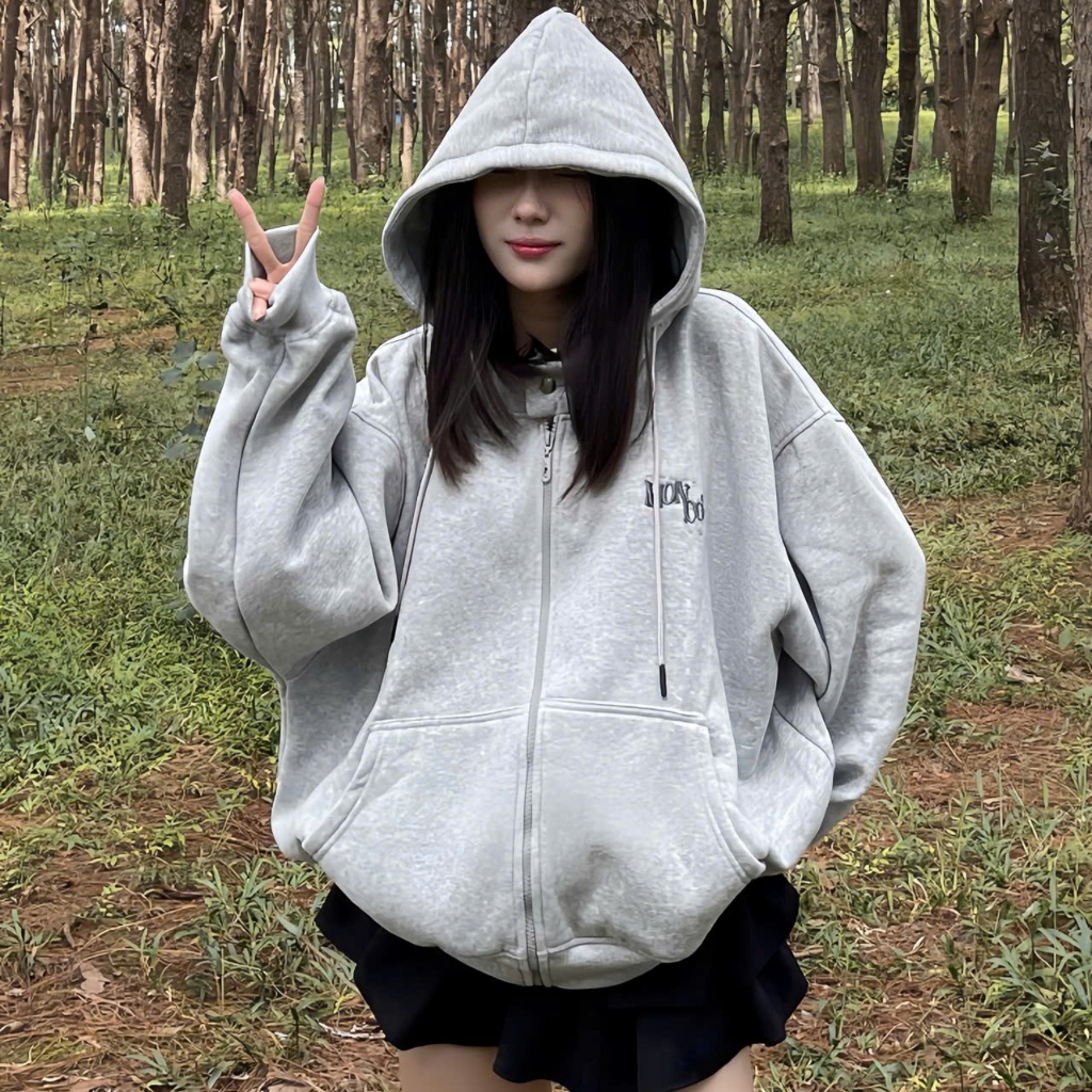 [ ÁO HOODIE ZIP NỈ BÔNG ] Mon Studio – Áo Khoác Nỉ Hoodie Zip Boxy Tay Dơi Có Nút Bấm Form Rộng Nam Nữ Unisex S082 | BigBuy360 - bigbuy360.vn
