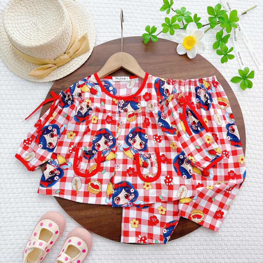 SK bộ tay dài quần dài bé gái (phom đã may trừ hao giặt rút rồi nha mom)