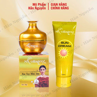 Combo kem face nhân sâm và kem chống nắng vàng N-Collagen 118ml – Dưỡng trắng mờ nám bảo vệ da 