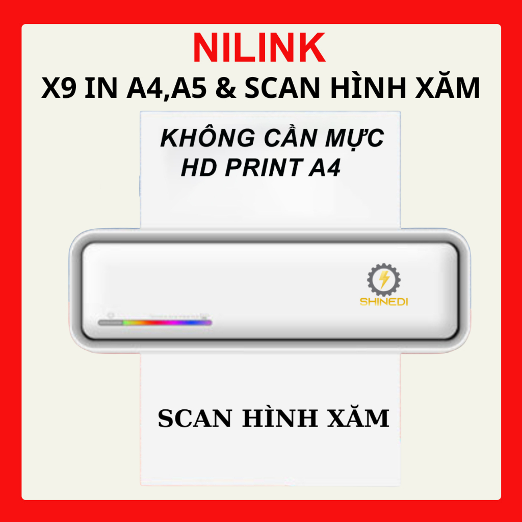 Máy in nhiệt mini bluetooth X9 NILINK scan được hình xăm sạc pin kết nối tất cả thiết bị