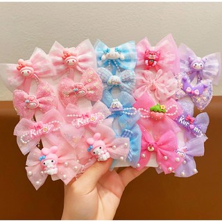 Sét 8 Kẹp Tóc Cho Bé Gái Kuromi, Melody Quảng Châu Đẹp, Phụ Kiện Tóc Cho Bé