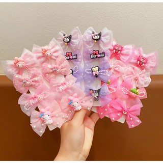 Sét 8 Kẹp Tóc Cho Bé Gái Kuromi, Melody Quảng Châu Đẹp, Phụ Kiện Tóc Cho Bé